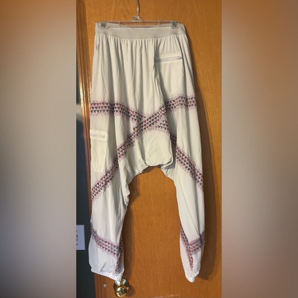 FP Movement Summer Moon Cream Harem Pants with Red Accents